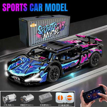 Compatible with Building Blocks, Remote Control Toys, Building Block Cars, Assembled Supercars, Children's Toy Cars, Racing Car Models, Cross-Border Small Particles - image 1