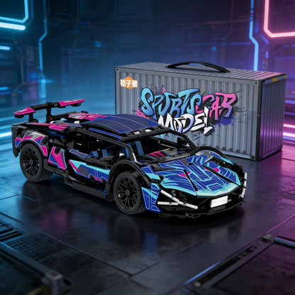 Compatible with Building Blocks, Remote Control Toys, Building Block Cars, Assembled Supercars, Children's Toy Cars, Racing Car Models, Cross-Border Small Particles - image 2