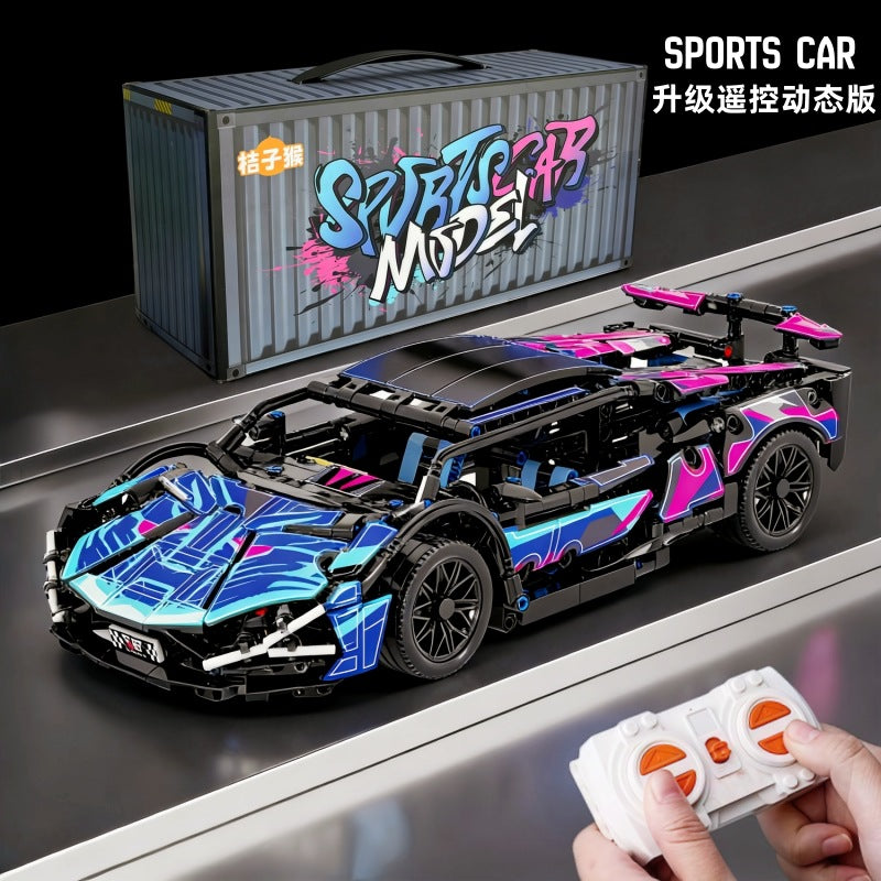 Compatible with Building Blocks, Remote Control Toys, Building Block Cars, Assembled Supercars, Children's Toy Cars, Racing Car Models, Cross-Border Small Particles - image 4