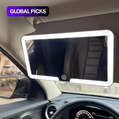 Cross-Border Car Sun Visor Makeup Mirror with Led Lights, Car-Mounted Mirror, Beauty Makeup Mirror, Interior Accessories, High-Definition - image 1