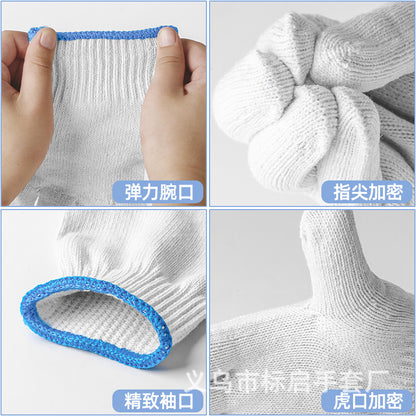Wholesale Labor Protection Cotton Gloves, Wear-Resistant, Thickened, White, Red and Black, Non-Slip, for Car Repair Work, Labor Protection Cotton Gloves - image 3