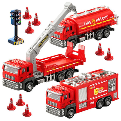 Cross-Border Children's Large Ladder Water Tanker Alloy Fire Truck Toy Sprinkler Firefighter Model Engineering Vehicle for Boys - image 5