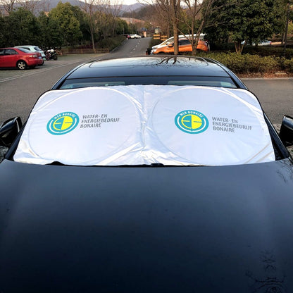 Car Sunshade and Heat Insulation with Built-In Double-Circle Sunshade, Front Windshield Sunshade, Light-Blocking Sunshade, Sunshade Cloth, Silver-Coated Sunshad - image 3