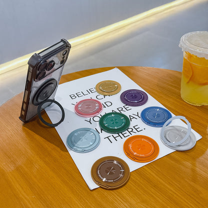 New Ultra-Thin Mobile Phone Ring Holder Stand with 360-Degree Rotation, Foldable for Car Use, Multifunctional Coil Desktop Stand - image 3