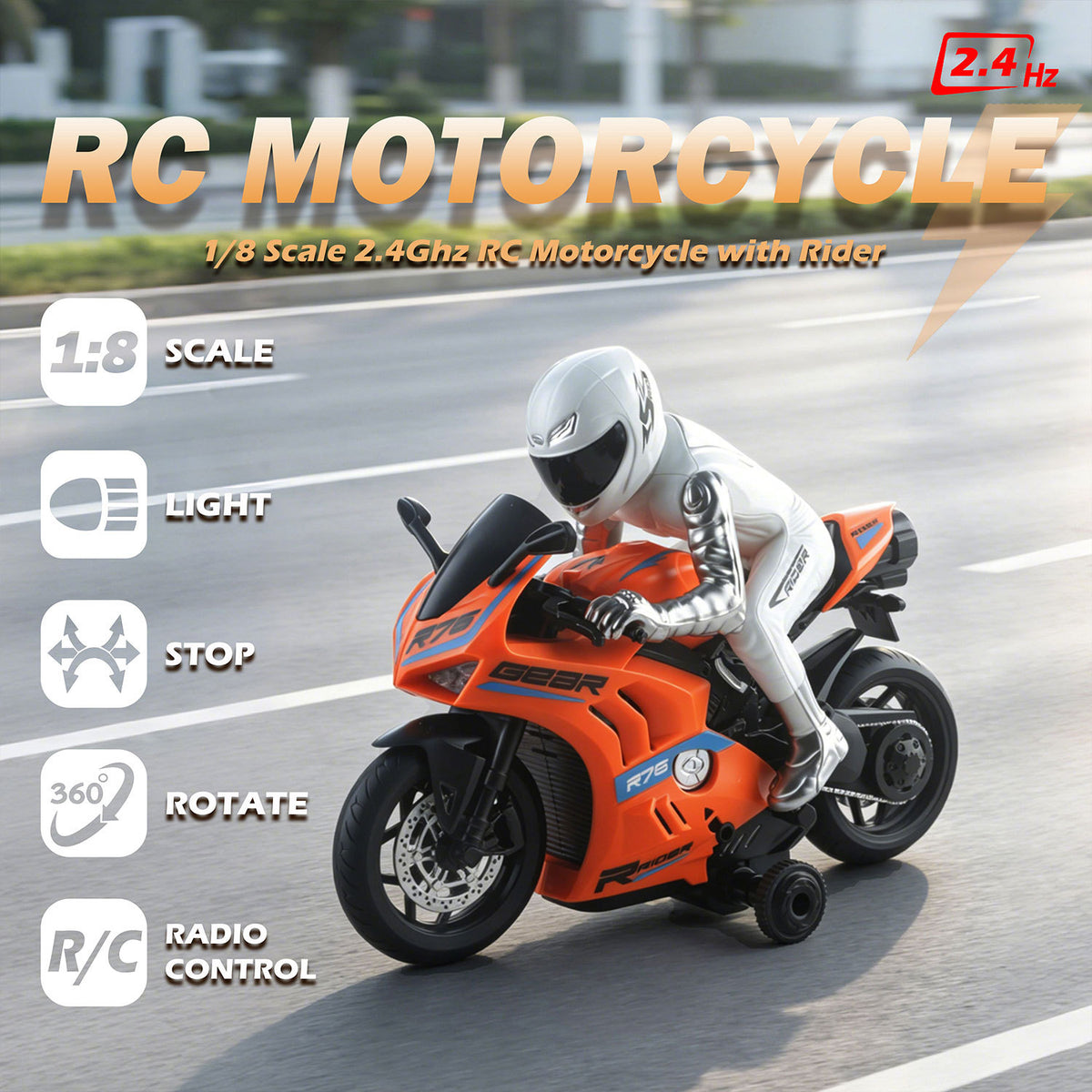 New Rc Remote Control Car, Rotating Racing Car, 2.4g Remote Control Motorcycle, Children's Toy, Cross-Border Wholesale Model Car - image 2