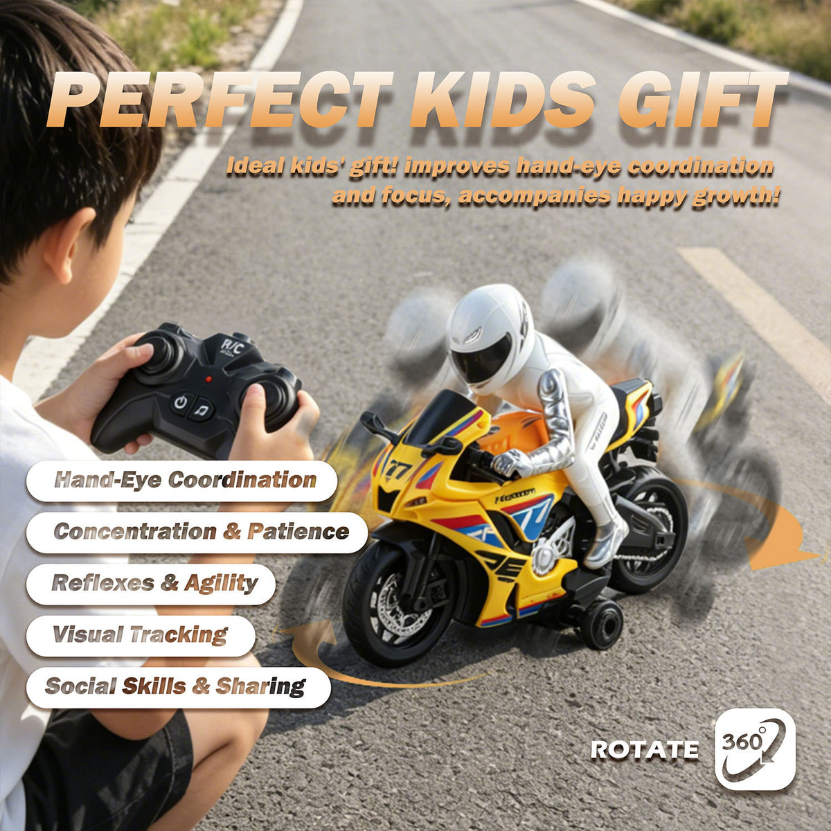 New Rc Remote Control Car, Rotating Racing Car, 2.4g Remote Control Motorcycle, Children's Toy, Cross-Border Wholesale Model Car - image 4