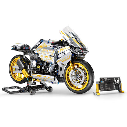 Building block assembly BMW motorcycle mechanical model ornament trendy toy for boys motorcycle cross-border TEMU - image 5