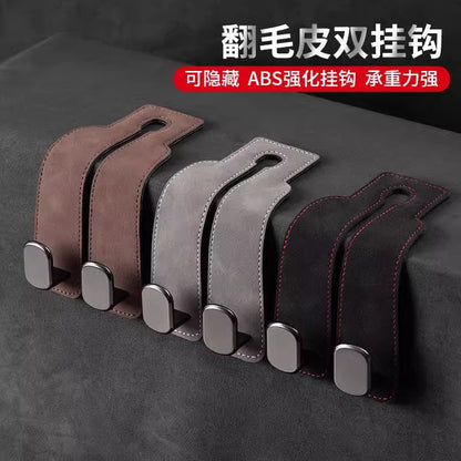 New Universal Car Seat Back Double Hook Suede Metal Rear Seat Car Storage Hook Bracket - image 3