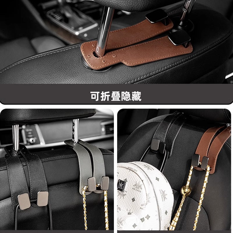 New Universal Car Seat Back Double Hook Suede Metal Rear Seat Car Storage Hook Bracket - image 4