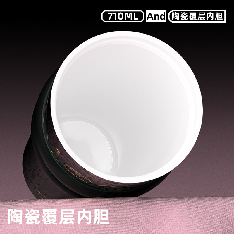 Cross-Border Large-Capacity Ice-Retaining Thermos Cup 316 Stainless Steel Portable Coffee Cup for Women, Light Luxury Car-Mounted Straw Water Cup - image 3