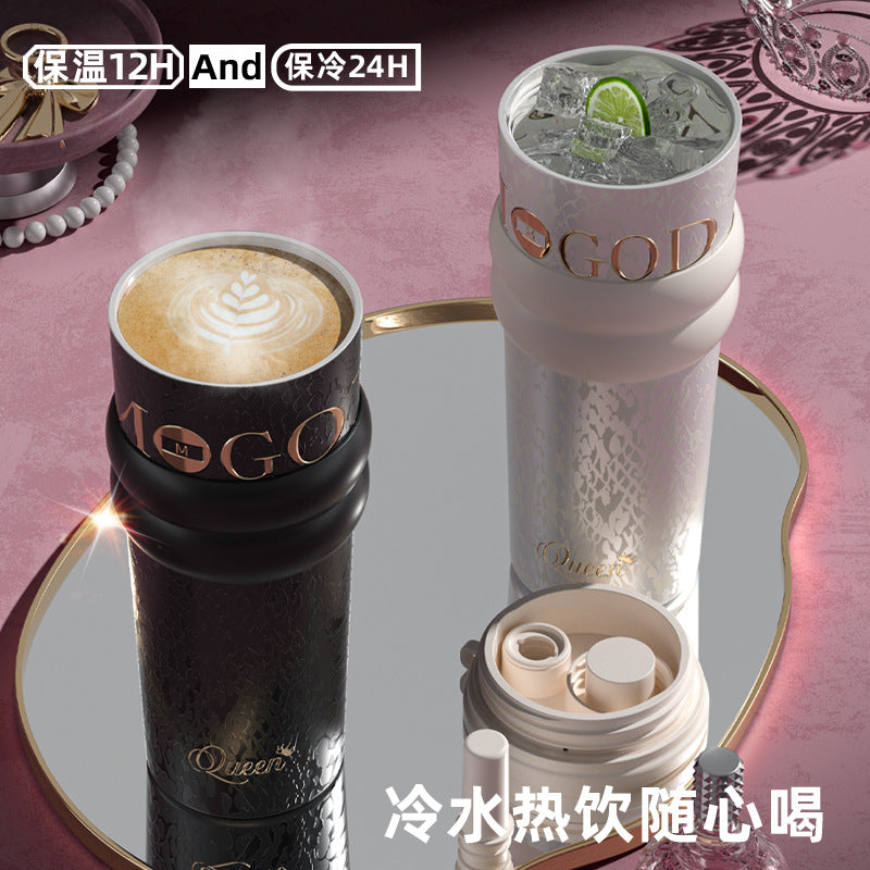 Cross-Border Large-Capacity Ice-Retaining Thermos Cup 316 Stainless Steel Portable Coffee Cup for Women, Light Luxury Car-Mounted Straw Water Cup - image 4