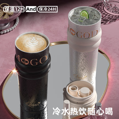 Cross-Border Large-Capacity Ice-Retaining Thermos Cup 316 Stainless Steel Portable Coffee Cup for Women, Light Luxury Car-Mounted Straw Water Cup - image 4