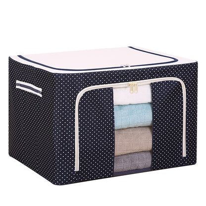 Clothing Storage Box, Oxford Cloth, Waterproof, Steel Frame, Transparent, Foldable Storage Box, Wardrobe, Car Storage, Quilt Storage Box, Moving - image 5
