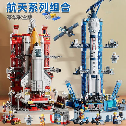 Compatible with the Chinese Space Shuttle Launch Vehicle High-Model Building Blocks, Children's Educational Assembly Toys, Boys' Gifts - image 1