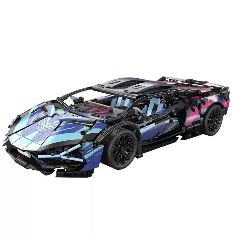 Cross-Border Cyberpunk Lambo Sports Car Building Block Assembly Model Remote Control Car Racing Boy Educational Toy Wholesale - image 5