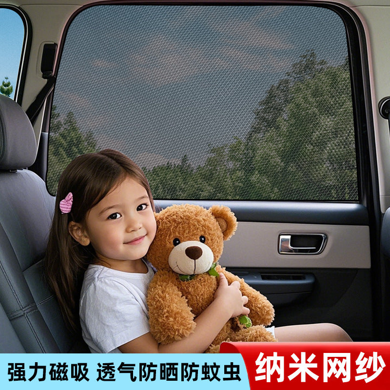 Car Sunshade Curtain 2026 New Model Magnetic Mosquito-Repellent Window Curtain for Tesla 3/Y Frameless Mesh Curtain - image 1