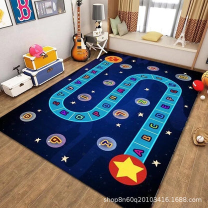 Cartoon Car Track Children's Educational Game Mat Crystal Velvet Non-Slip Baby Crawling Mat Living Room Bedroom Carpet - image 3