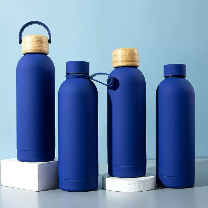 Cross-Border 750ml Large-Capacity Small-Mouth Bottle 304 Stainless Steel Thermos Cup Outdoor Sports Car Portable Frosted Water Cup - image 1