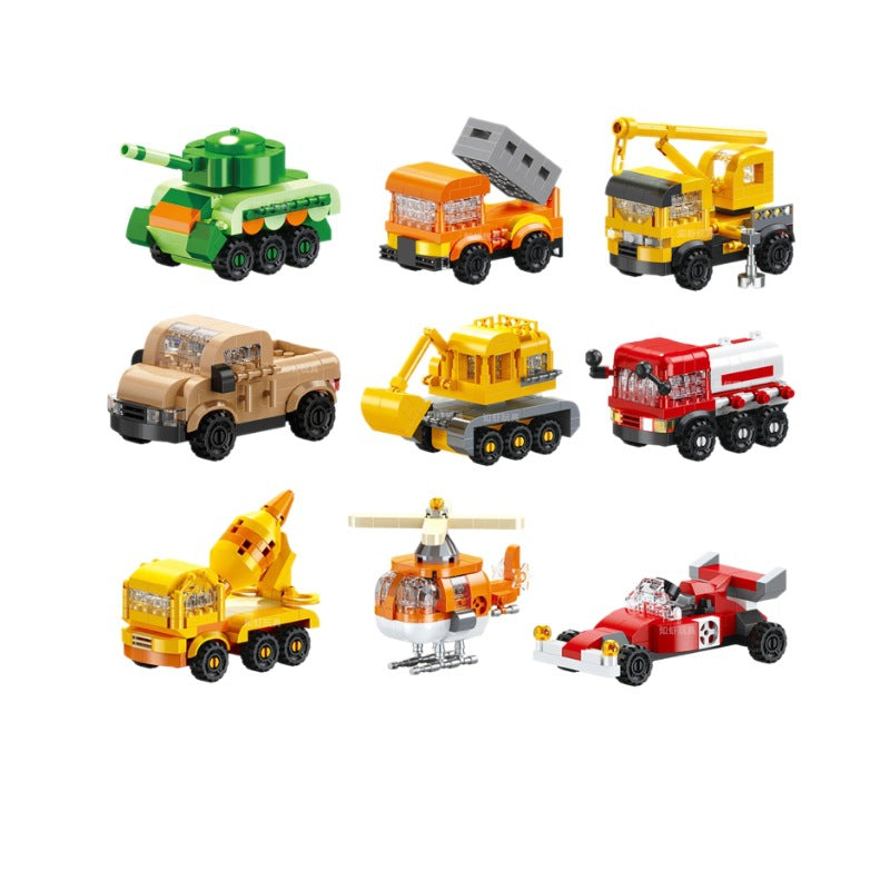 Children's building block assembly construction vehicle toy, small building blocks cartoon car, gift for boys and girls in kindergarten and arcade - image 5