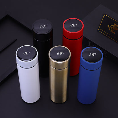 Smart Temperature-Measuring Thermos Cup 304 Double-Layer Stainless Steel Water Cup Car-Mounted Business Gift Temperature Cup Wholesale with Engraved Logo - image 3