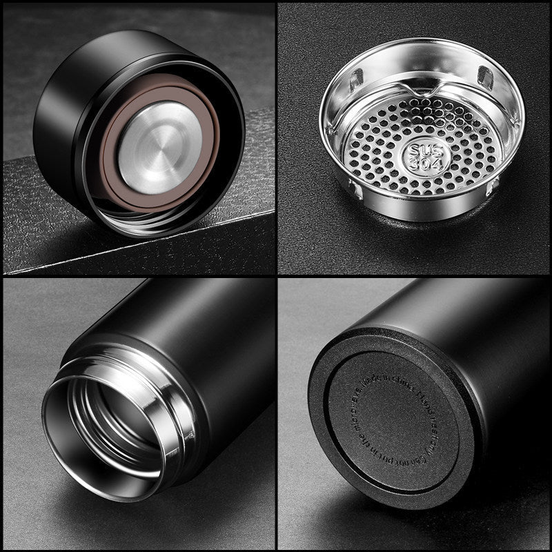 Smart Temperature-Measuring Thermos Cup 304 Double-Layer Stainless Steel Water Cup Car-Mounted Business Gift Temperature Cup Wholesale with Engraved Logo - image 4