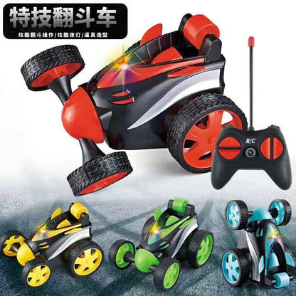 Electric Remote Control Dump Truck Stunt Car Toy, Rolling Stunt Double-Sided Car, Children's Street Stall Model Car, Remote Control Stunt - image 1