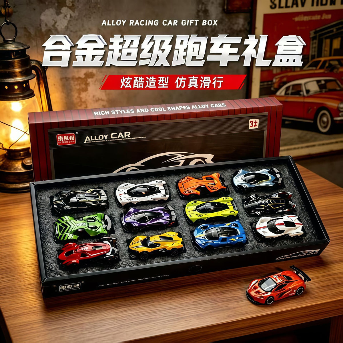 Supercar Alloy Team Simulation Racing Motorcycle Sports Car Model Toy Car Decoration Gift Box Set Source Factory - image 1