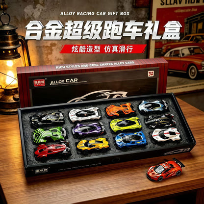 Supercar Alloy Team Simulation Racing Motorcycle Sports Car Model Toy Car Decoration Gift Box Set Source Factory - image 1