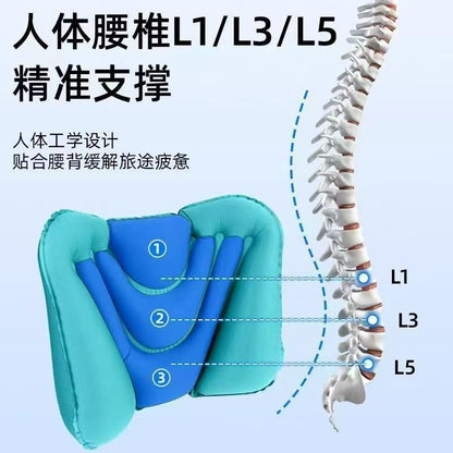 Inflatable Lumbar Pillow, Foldable, Portable Lumbar Support Cushion for Long-Distance Flights, High-Speed Trains, and Car Travel - image 1