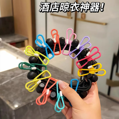 Travel Hotel Clothes Drying Gadget Portable Outdoor Clothesline Clips Dormitory Balcony Car Use No-Drill for Business Trips - image 1