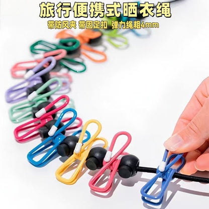 Travel Hotel Clothes Drying Gadget Portable Outdoor Clothesline Clips Dormitory Balcony Car Use No-Drill for Business Trips - image 2