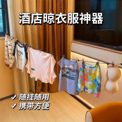 Travel Hotel Clothes Drying Gadget Portable Outdoor Clothesline Clips Dormitory Balcony Car Use No-Drill for Business Trips - image 3