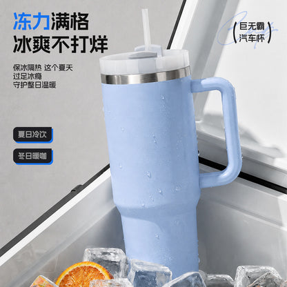 Cross-Border 40oz Second-Generation Large-Capacity Ice Cup 304 Stainless Steel Thermos Cup with Handle, Portable Car Cup - image 3
