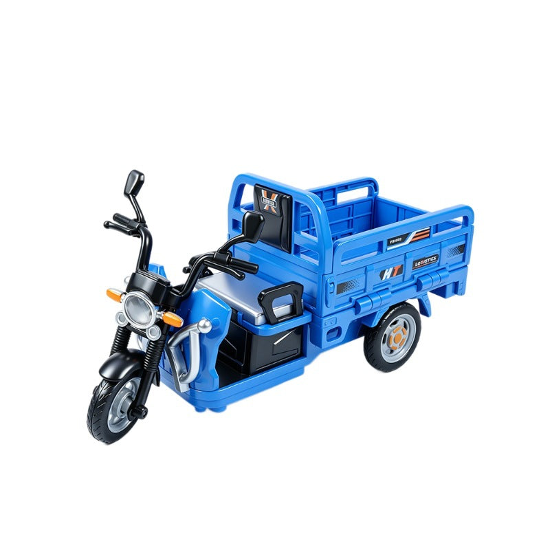 Children's Realistic Tricycle Toy Car, Pull-Along Truck with Inertia, Sound and Light Motorcycle Model, Tricycle Model Ornament, Boys' Toy - image 2
