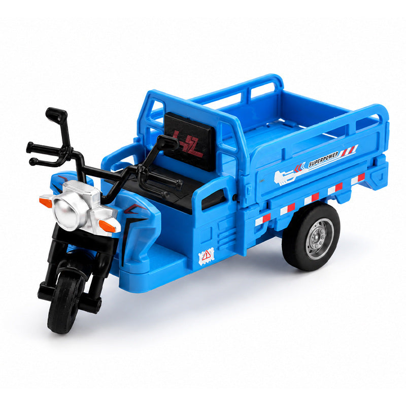 Children's Simulation Motorcycle Pull-Back Tricycle, Three-Wheeled Delivery Vehicle, Children's Car Model, Small Toy Gift Wholesale - image 5
