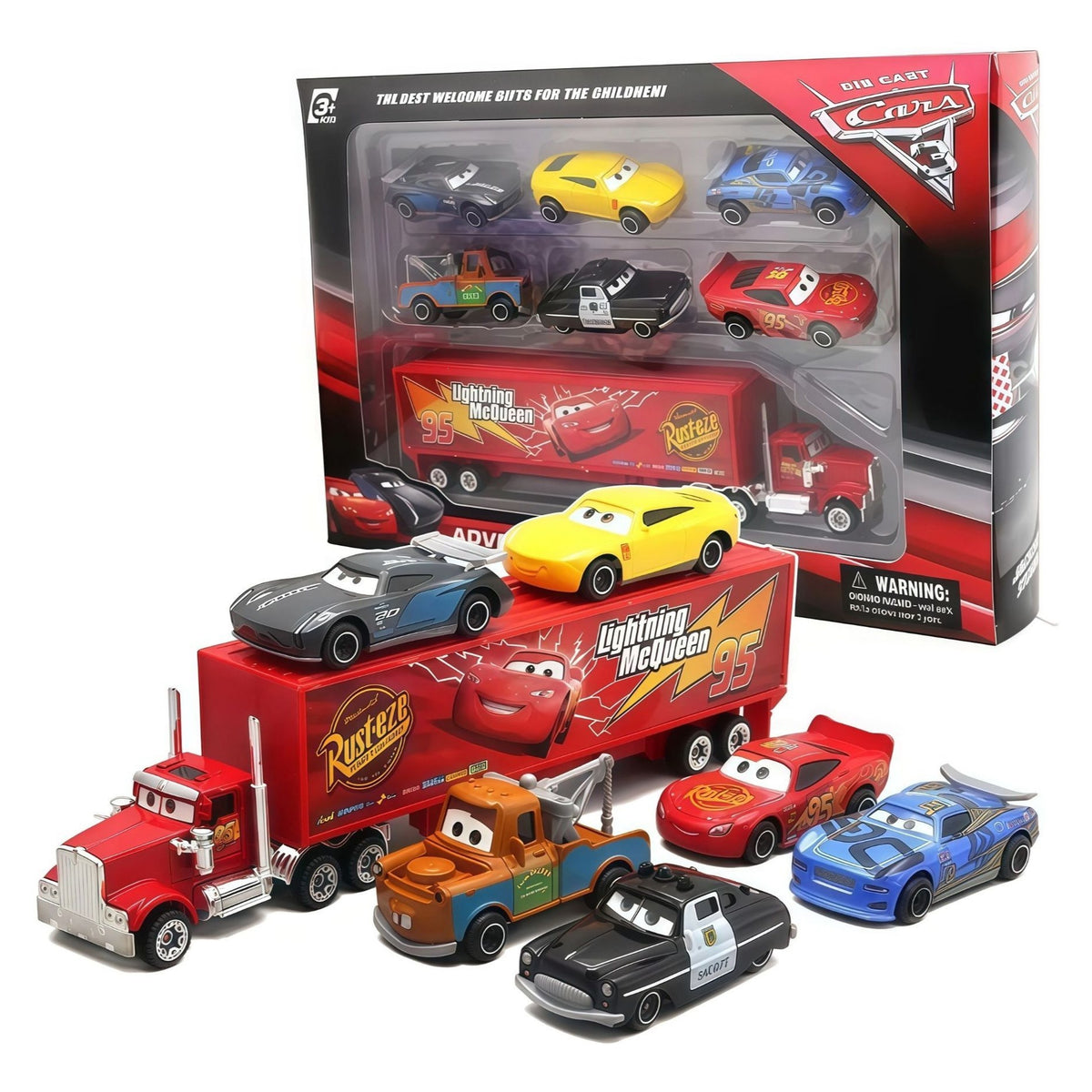 Cross-Border Mcqueen Lightning Mcqueen Car Model Black Storm Sheriff Children's Toy Sliding Alloy Racing Car Toy - image 1
