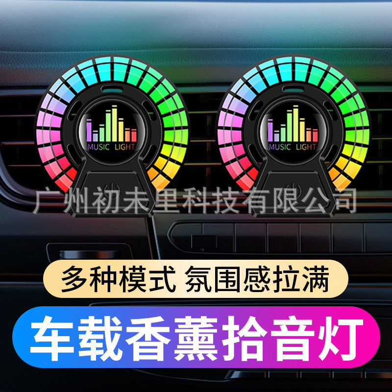 New Car Atmosphere Light with Aromatherapy, 3D Rhythm Sound-Controlled Pickup Light, Car Air Vent Colorful Music Ambient Light - image 1