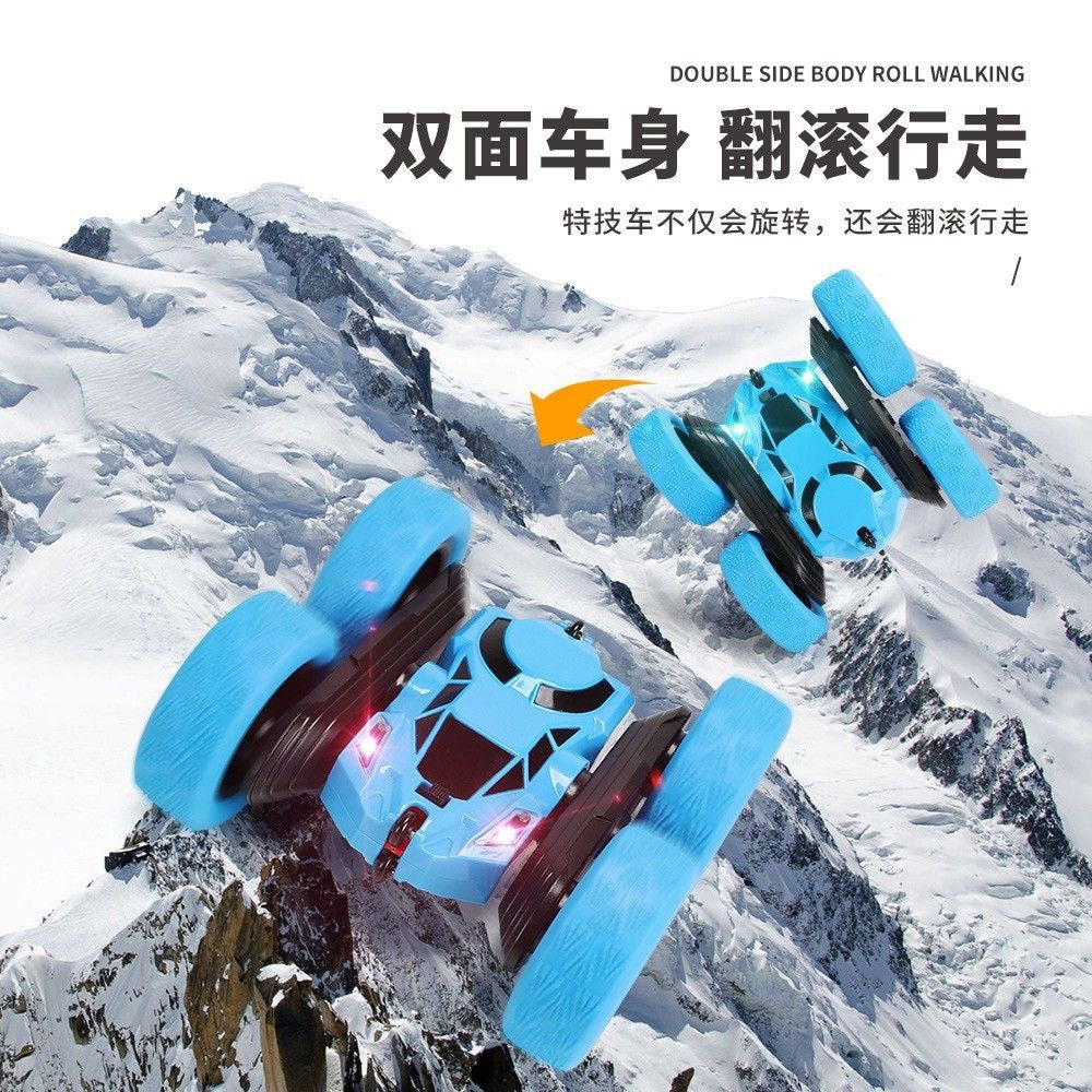 Cross-Border Double-Sided Flip Stunt Car, 360-Degree Rotating Roll-Over Car, Cool Lighting, Children's Remote Control Car Toy Wholesale - image 3