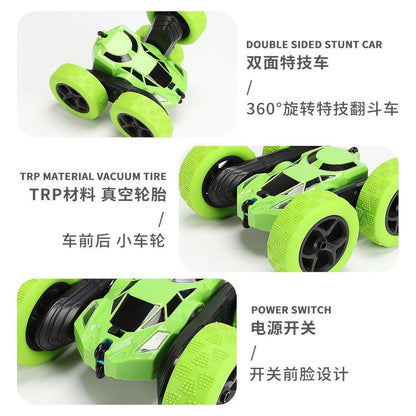 Cross-Border Double-Sided Flip Stunt Car, 360-Degree Rotating Roll-Over Car, Cool Lighting, Children's Remote Control Car Toy Wholesale - image 4