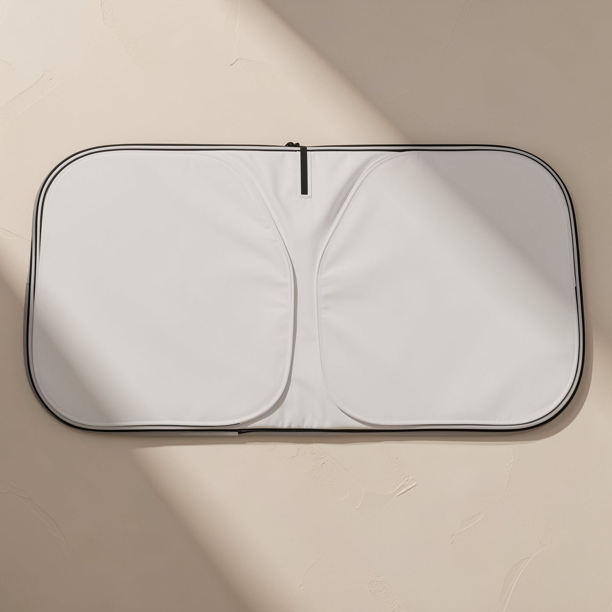 Foldable titanium silver car window sunshade described for Tesla Model 3 and Model Y - view 4