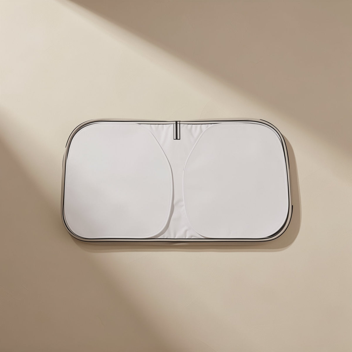 Foldable titanium silver car window sunshade described for Tesla Model 3 and Model Y - view 5