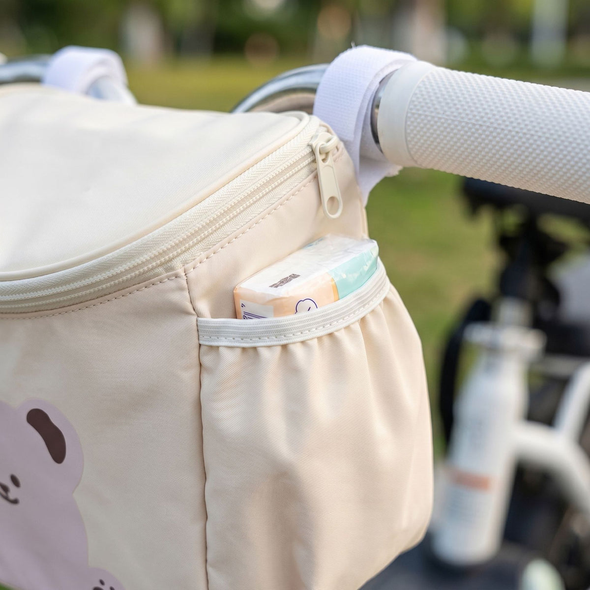 Baby stroller storage bag, electric vehicle front-mounted storage bag, large-capacity phone and water bottle storage bag - image 3