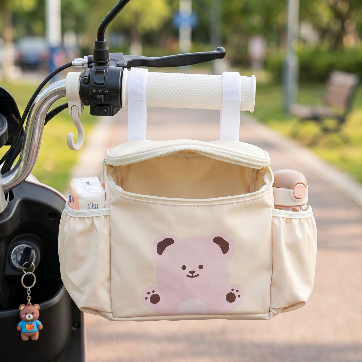 Baby stroller storage bag, electric vehicle front-mounted storage bag, large-capacity phone and water bottle storage bag - image 4