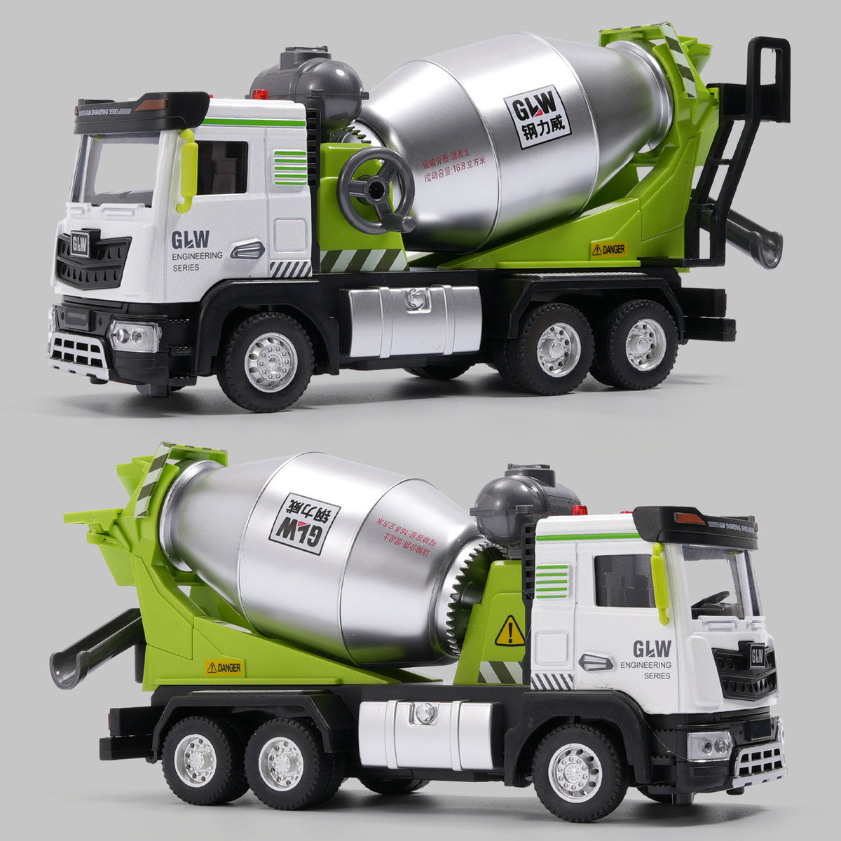 Large Alloy Mixer Truck Toy Car Children's Cement Concrete Tanker Crane Excavator Transporter Model - image 1