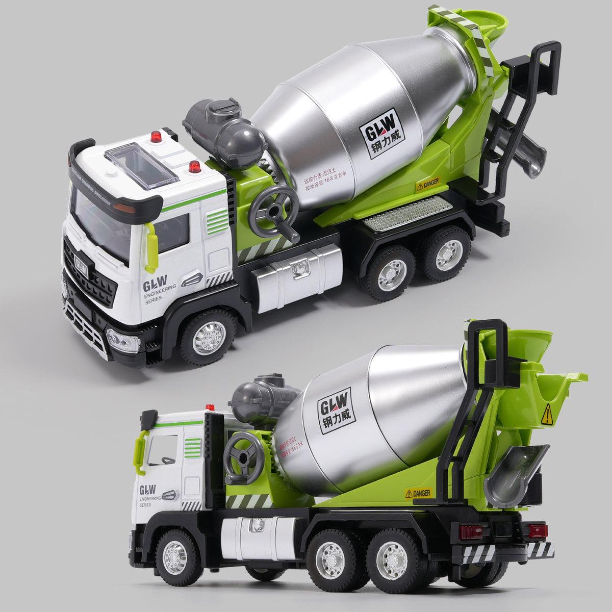 Large Alloy Mixer Truck Toy Car Children's Cement Concrete Tanker Crane Excavator Transporter Model - image 2