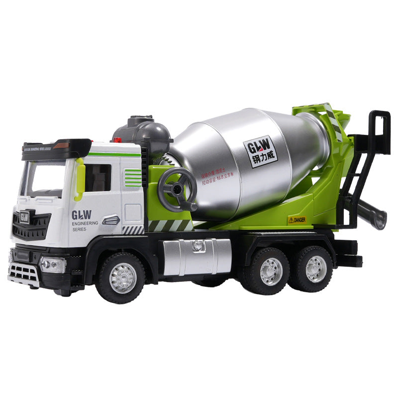 Large Alloy Mixer Truck Toy Car Children's Cement Concrete Tanker Crane Excavator Transporter Model - image 5