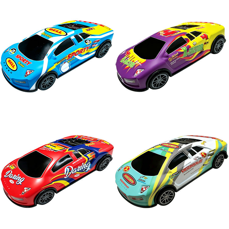 Cross-border four-way drift high-speed racing alloy sports car graffiti tin electric remote control car children's toy car model - image 5