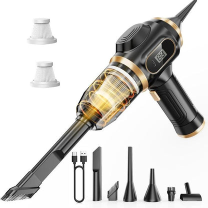 Cross-border car vacuum cleaner, high suction power, dual-use for vacuuming and blowing, handheld 6-in-1 portable wireless powerful vacuum cleaner - image 1