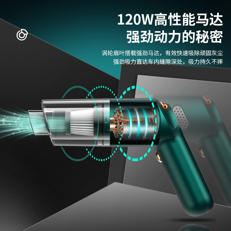 Car vacuum cleaner for vehicle and home use, wireless charging, handheld, small, mini, high-power vacuum for car interior - image 3