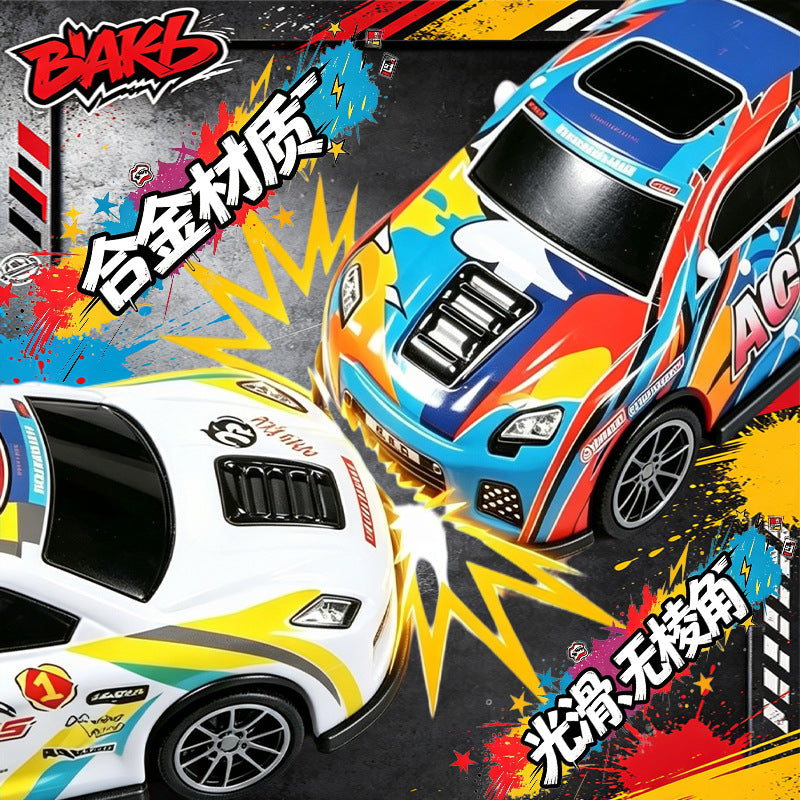 Cross-border four-way drift high-speed racing alloy sports car graffiti tin electric remote control car children's toy car model - image 2